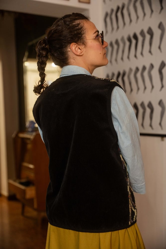 Image of Gilet nero a quadri