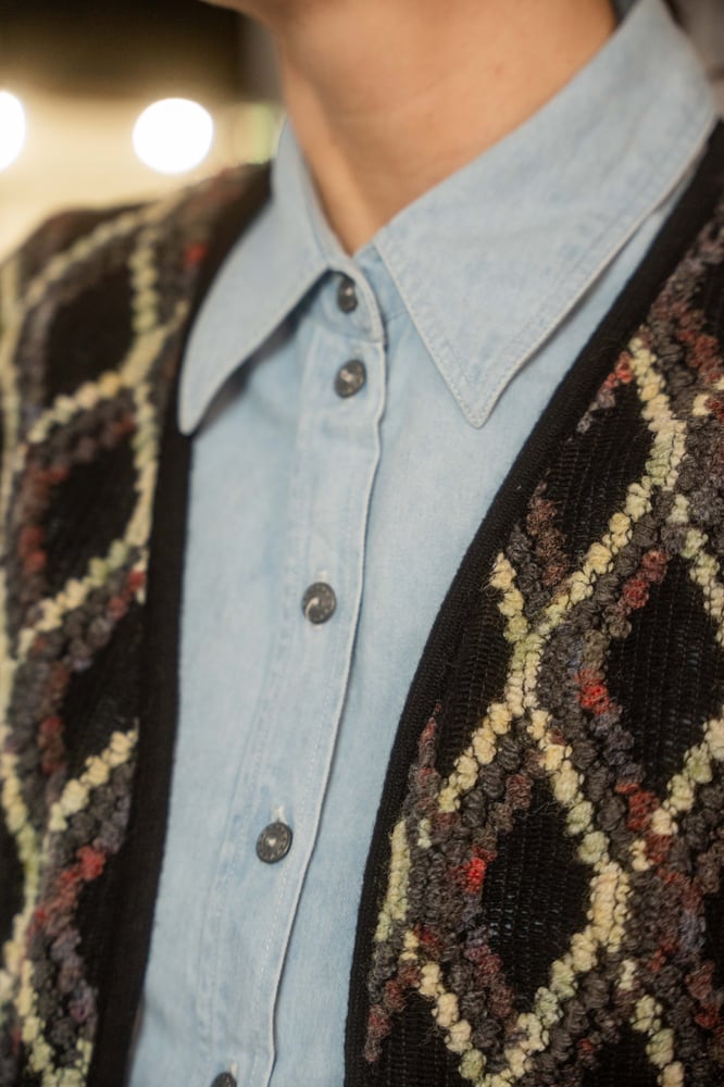 Image of Gilet nero a quadri