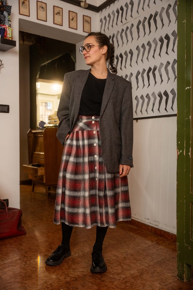 Image of Gonna quadri red