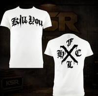 Image 3 of Kill You FLHC Back logo  in Black, White, Forest Green Tee