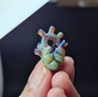 Image 1 of BLUE CARVED ANATOMICAL HEART