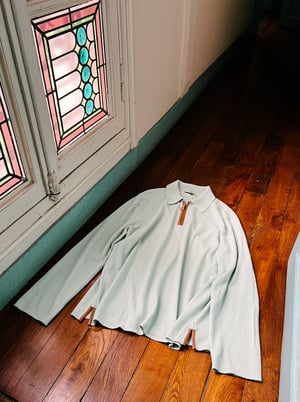 Hermès Cashmere Sweater with Leather Detail Half Quarter Zip