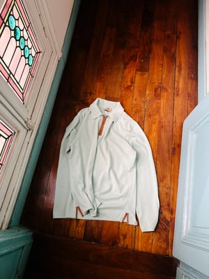 Hermès Cashmere Sweater with Leather Detail Half Quarter Zip