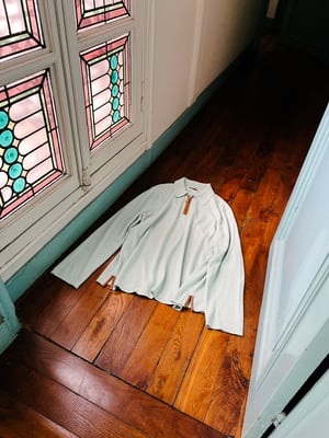 Hermès Cashmere Sweater with Leather Detail Half Quarter Zip