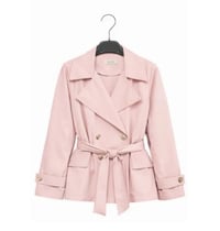 Image 1 of Soft Belted Cropped Trench Jacket — by WAY WAY