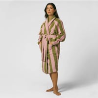 Image 2 of Bathrobe - Green & Pink