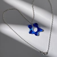 Image 2 of Blue Glass Pendant Necklace