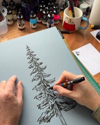 Image 2 of A3 original acrylic tree drawing