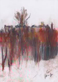 Image 2 of Park Terrace Through Kelvingrove Park - Charcoal and Soft Pastels on Paper 