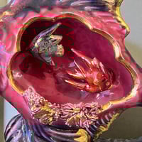 Image 7 of Lampe poisson vintage en céramique irisée de Vallauris - Veilleuse Années 60 bord de mer