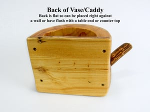 Image of Spruce log wood Multi Purpose Silk Flower Vase, Rustic Wooden Kitchen Utensil holder