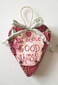 Image 1 of 💗 ‘I deserve good things’ heart  ✿ Χάρτινη καρδιά 'Αξίζω'