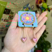 Image 1 of HandSculpted Heart Charm Earrings 