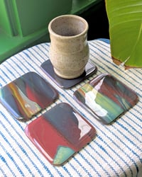 Image 1 of Petrified Wood Glass Coasters