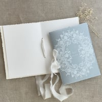 Image 3 of custom made order -SET of 1 blue book "raquel's vows" and 1 ivory book "brett's vows"