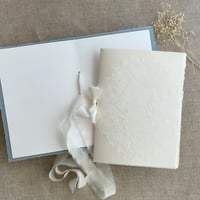 Image 4 of custom made order -SET of 1 blue book "raquel's vows" and 1 ivory book "brett's vows"
