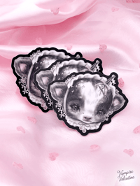Image 1 of Cutie Calf Sticker | Creepy Kitsch Soft Grunge Cow Art on Waterproof Vinyl