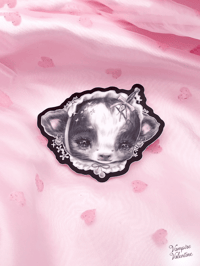 Image 2 of Cutie Calf Sticker | Creepy Kitsch Soft Grunge Cow Art on Waterproof Vinyl