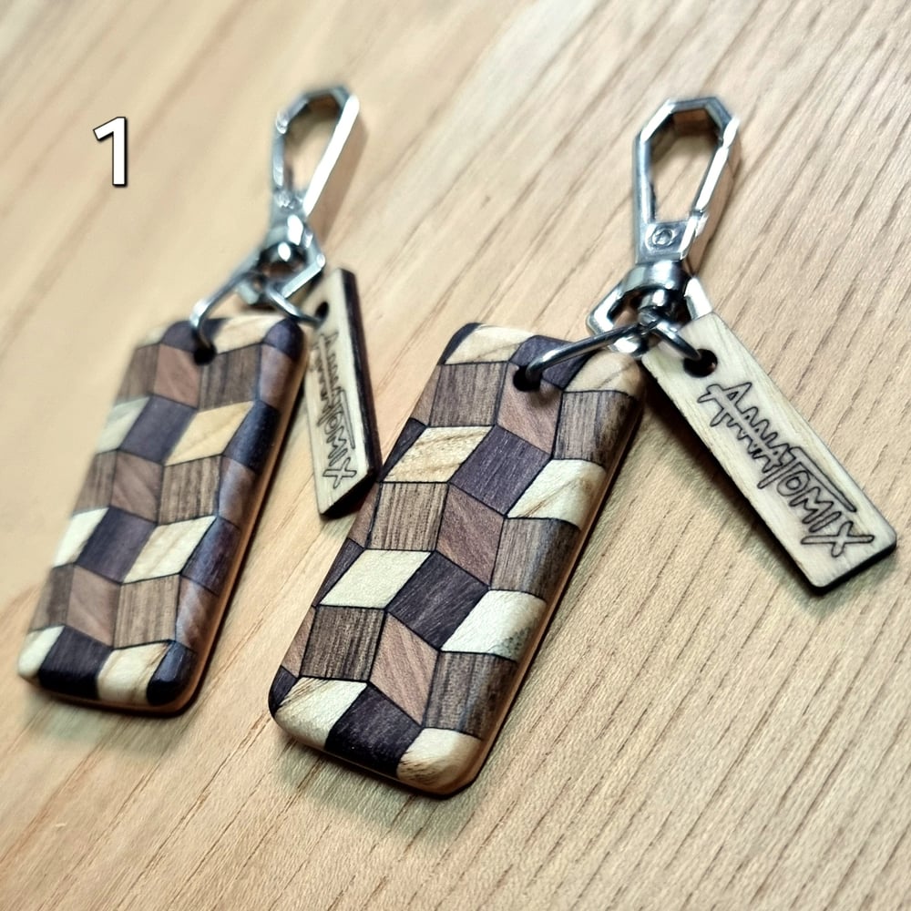 Image of Limited - Tiled Wood Keyrings