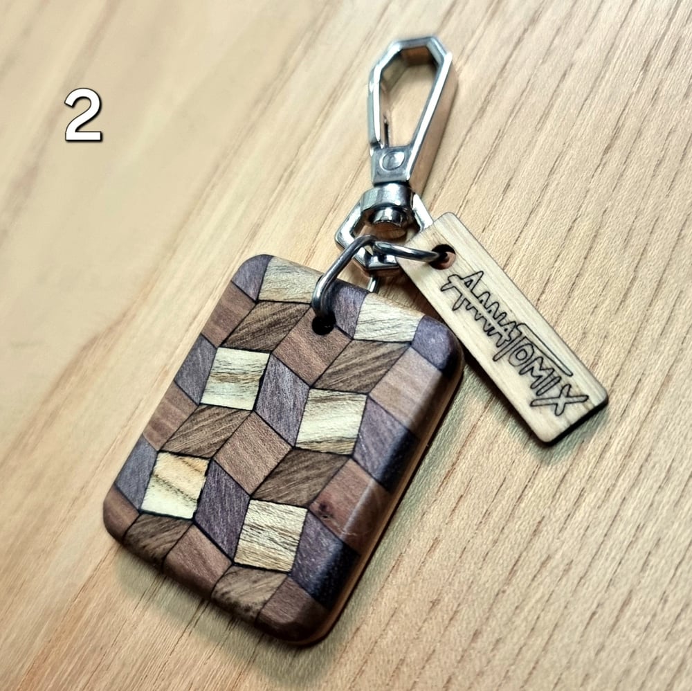 Image of Limited - Tiled Wood Keyrings