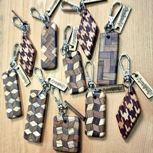 Image of Limited - Tiled Wood Keyrings