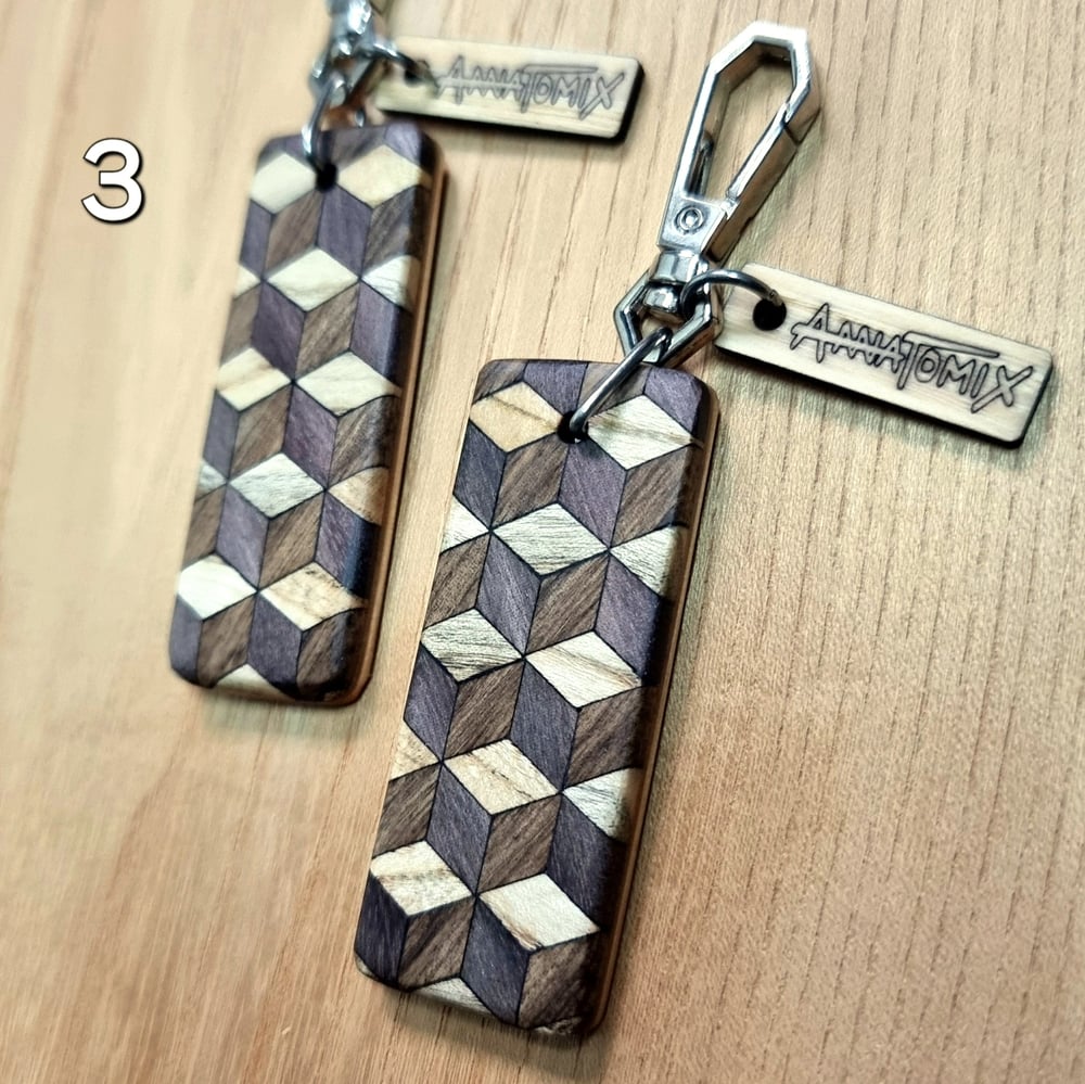 Image of Limited - Tiled Wood Keyrings