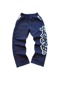 Navy wide leg joggers 