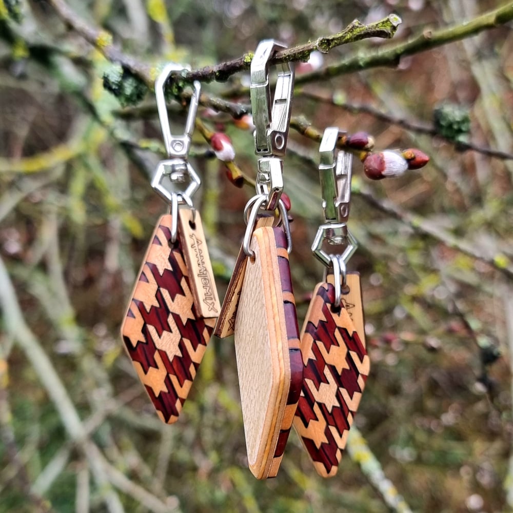 Image of Limited - Tiled Wood Keyrings