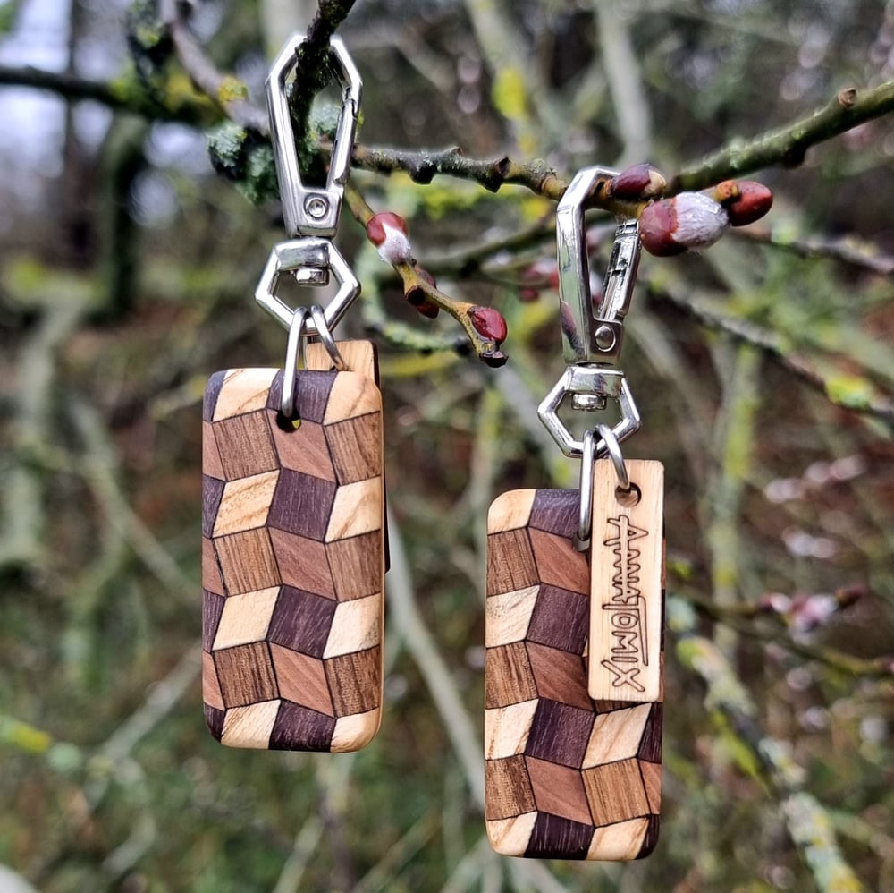 Image of Limited - Tiled Wood Keyrings