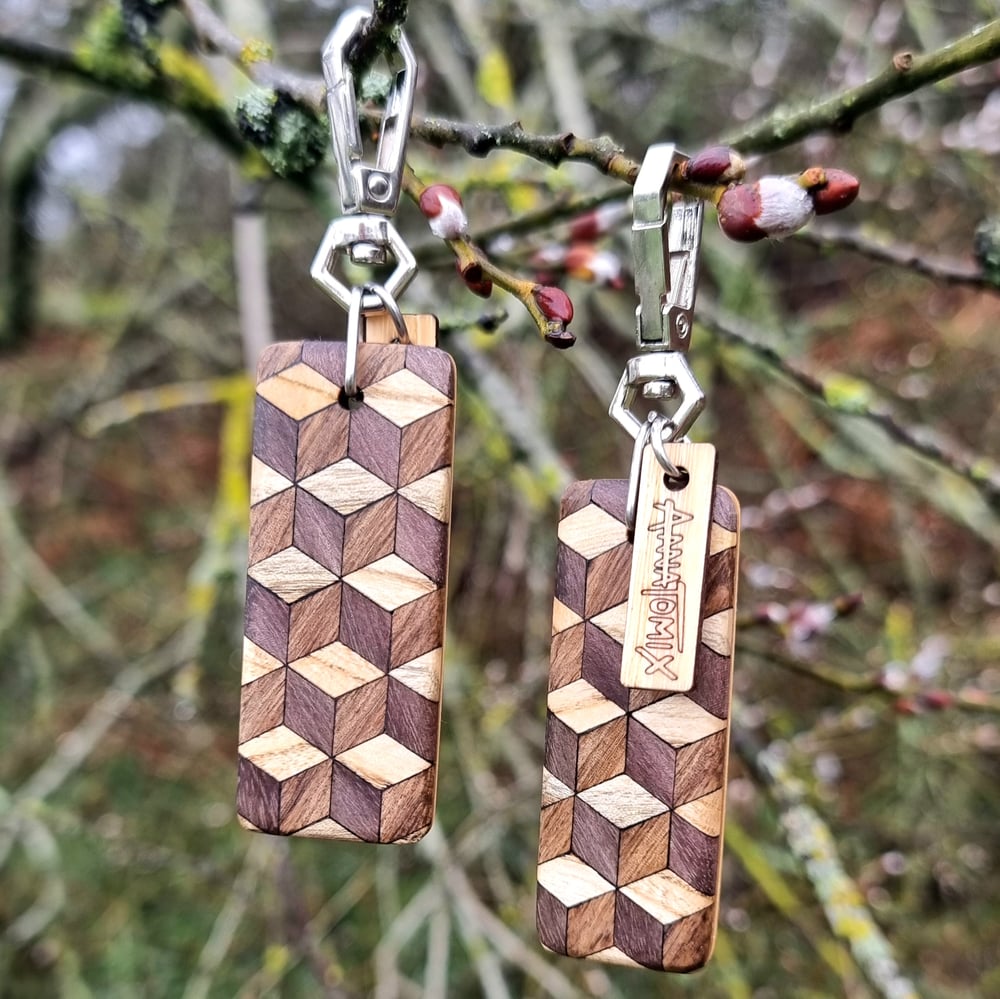 Image of Limited - Tiled Wood Keyrings