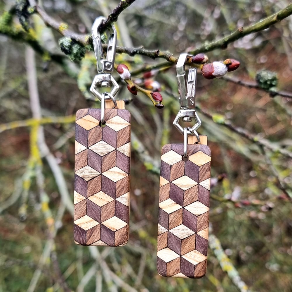 Image of Limited - Tiled Wood Keyrings