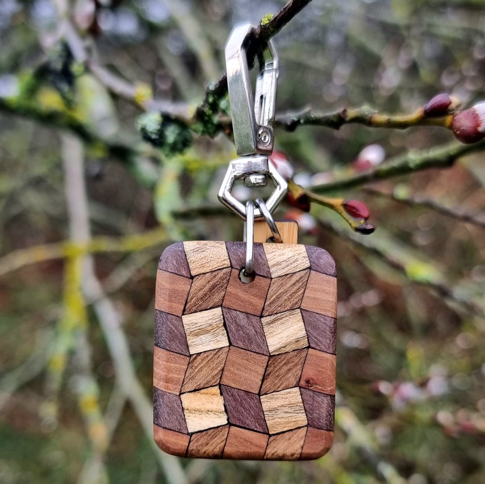 Image of Limited - Tiled Wood Keyrings