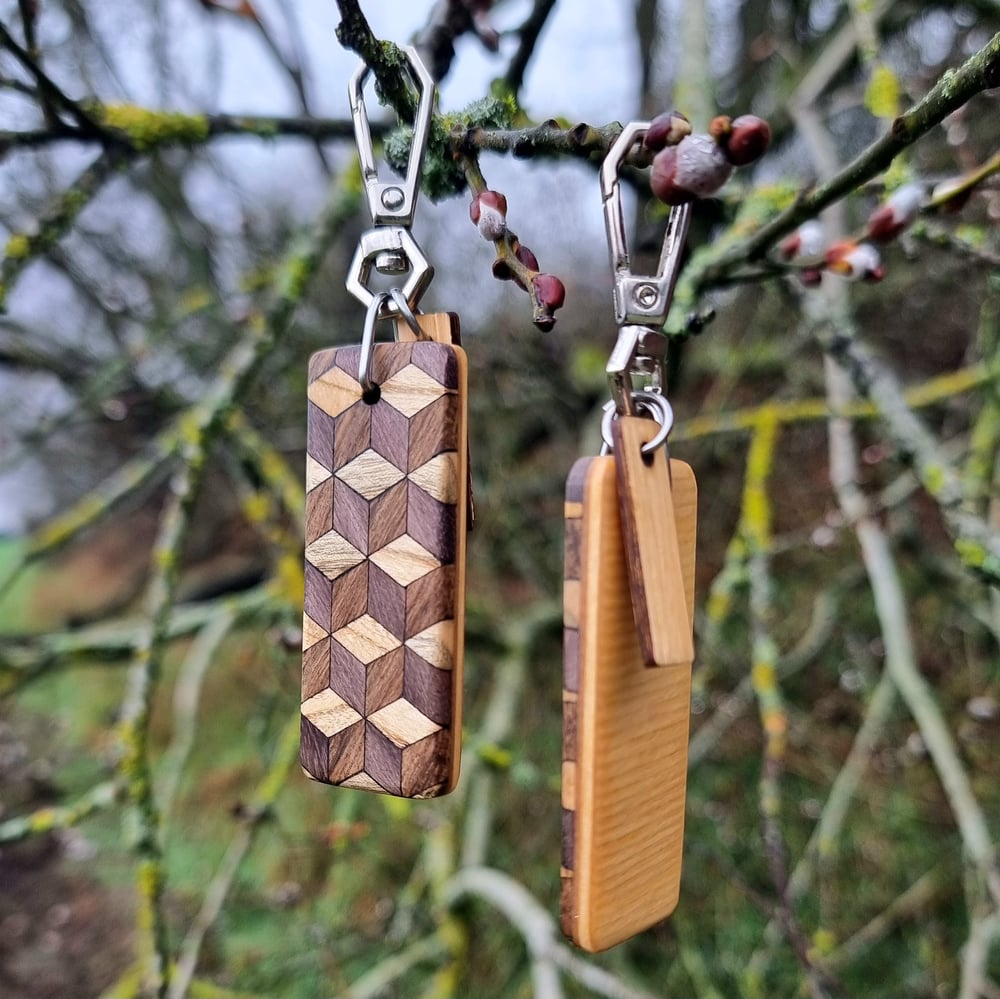 Image of Limited - Tiled Wood Keyrings