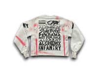 Image 2 of Sade Adu black panther party NYC art dept upcycled screen print gray/red sweatshirt 