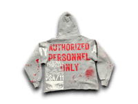 Image 2 of Sade Adu black panther party NYC art dept upcycled screen print gray/yellow hoodie