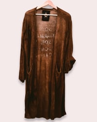 Image 3 of HANDGEFÄRBTER CARDIGAN  ⛧°IBIZA SCREENPRINT ⛧° OVERSIZED ⛧° UNISEX