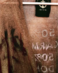 Image 4 of HANDGEFÄRBTER CARDIGAN  ⛧°IBIZA SCREENPRINT ⛧° OVERSIZED ⛧° UNISEX