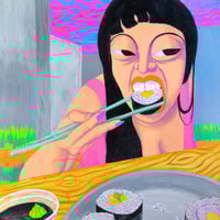 'Eat sushi' (2024) - Original painting, finely framed