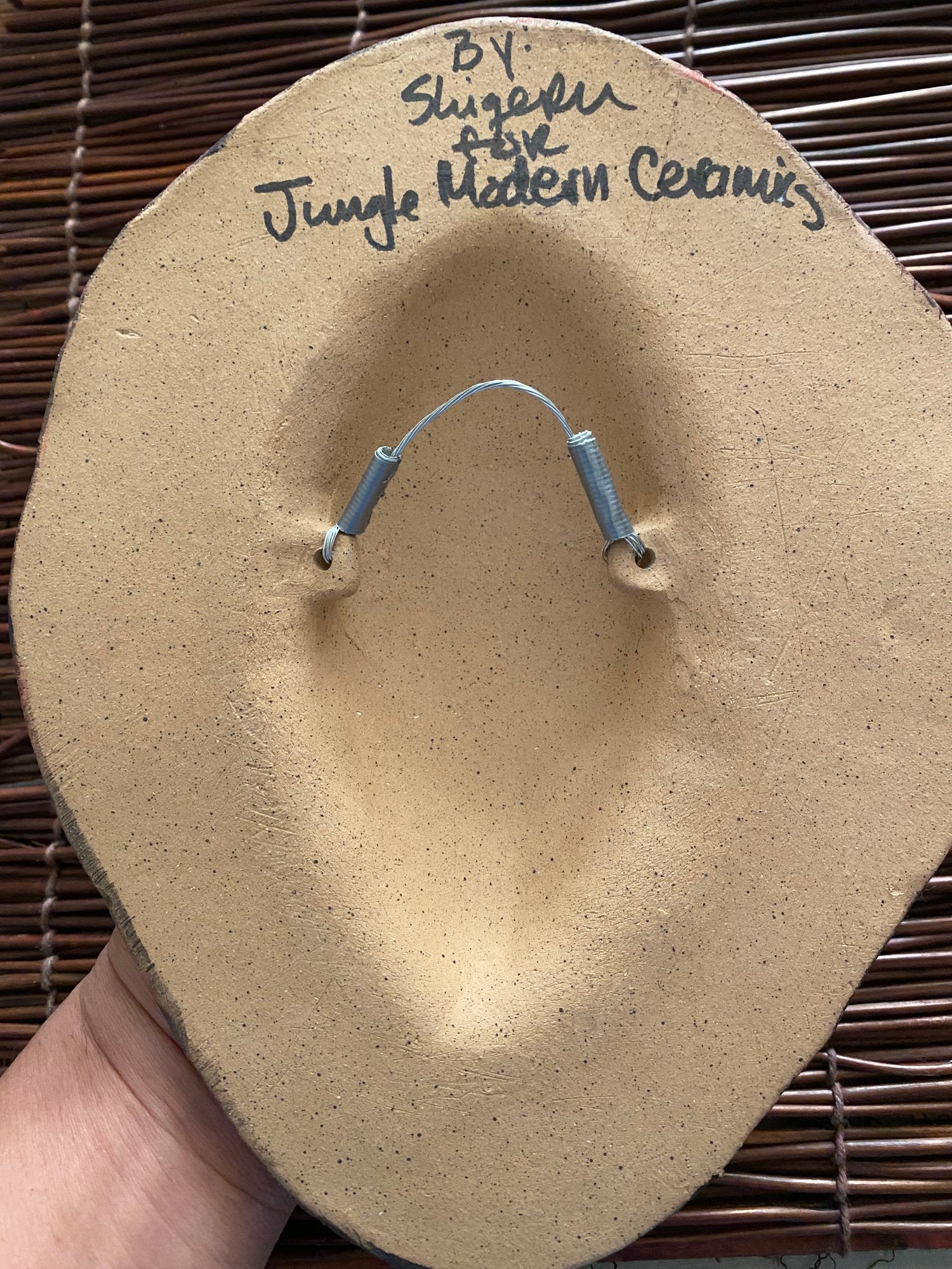 Image of 9.25” x 7.5” Handbuilt PNG Inspired Wall Mask - Turq/Red/Yellow (a) - US Shipping Included 