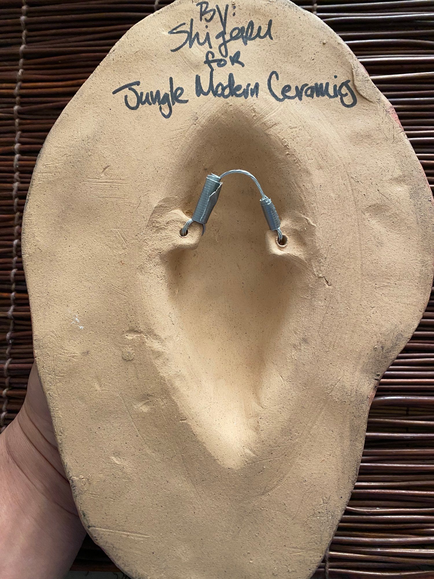 Image of 10.5” x 7” Handbuilt PNG Inspired Wall Mask - Turq/Red/Yellow (b) - US Shipping Included 