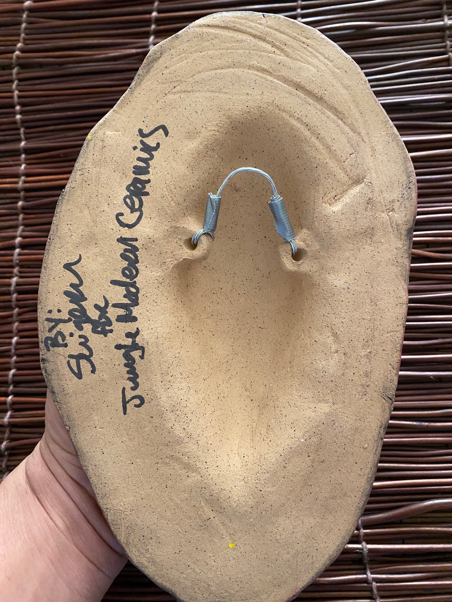 Image of 9” x 5.75” Handbuilt PNG Inspired Wall Mask - Red/Yellow/White - US Shipping Included 