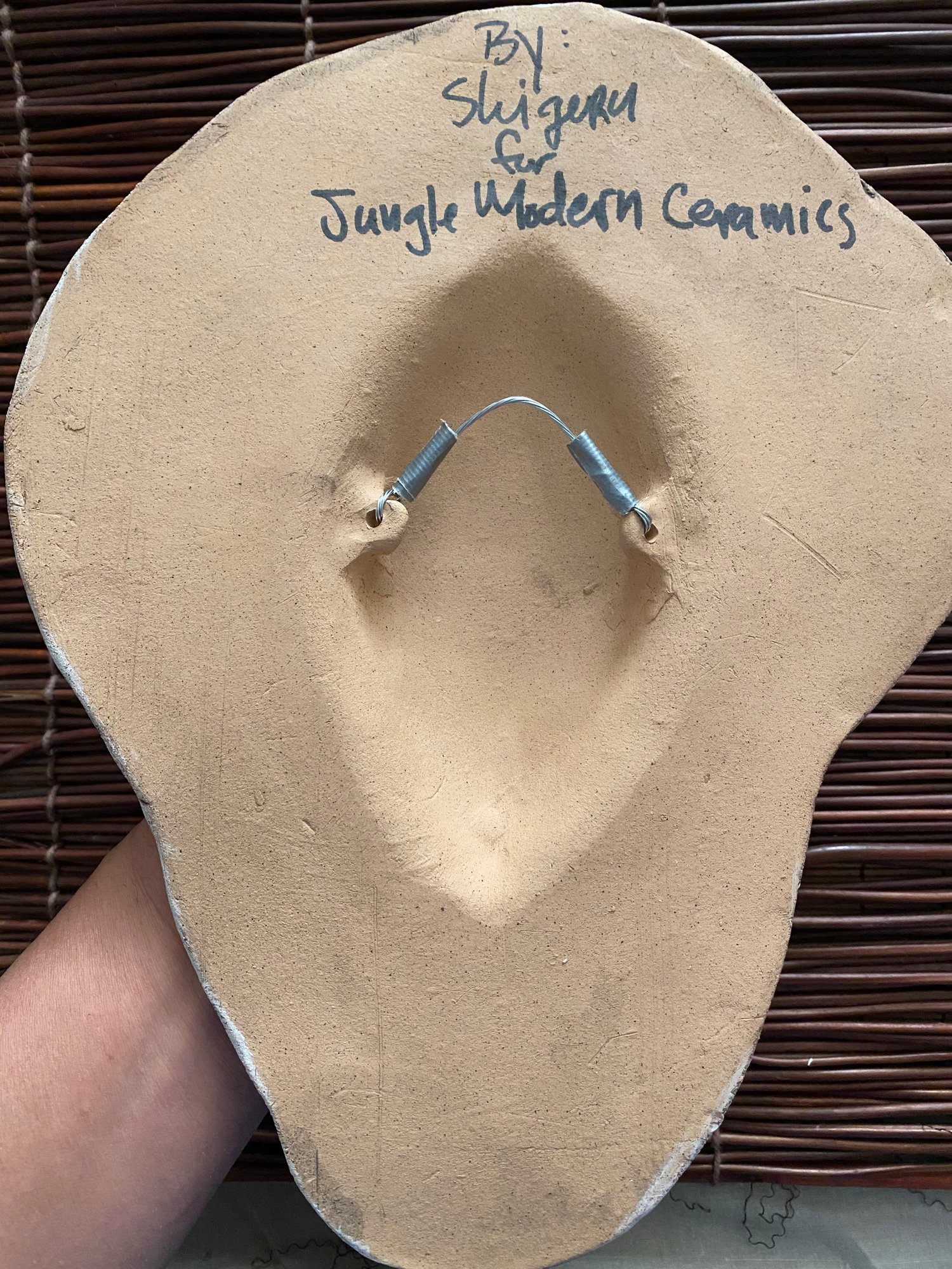 Image of 10.75” x 8.75” Handbuilt PNG Inspired Wall Mask - Orange/Brown/White - US Shipping Included 