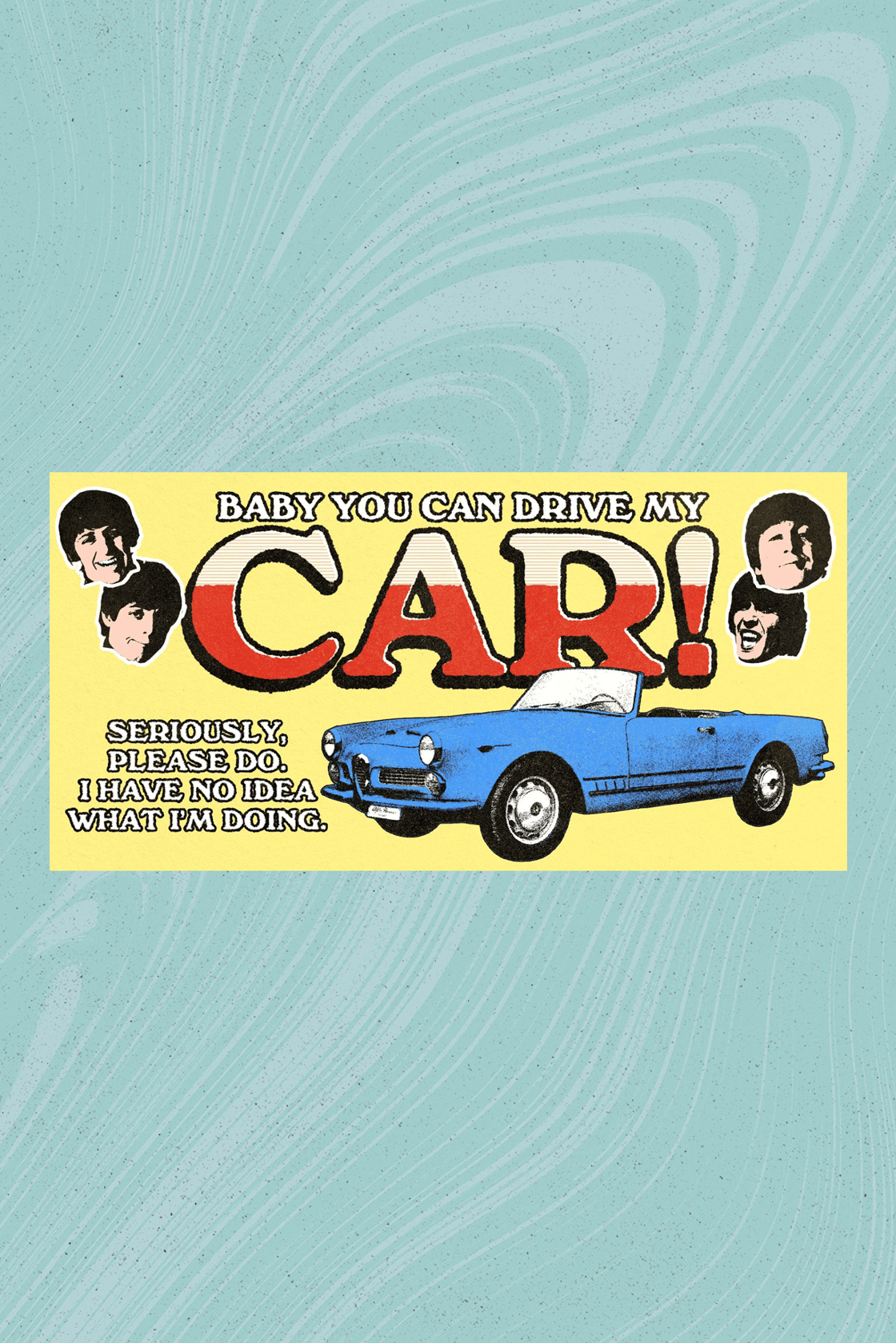 Image of The Beatles Drive my Car  Bumper Sticker