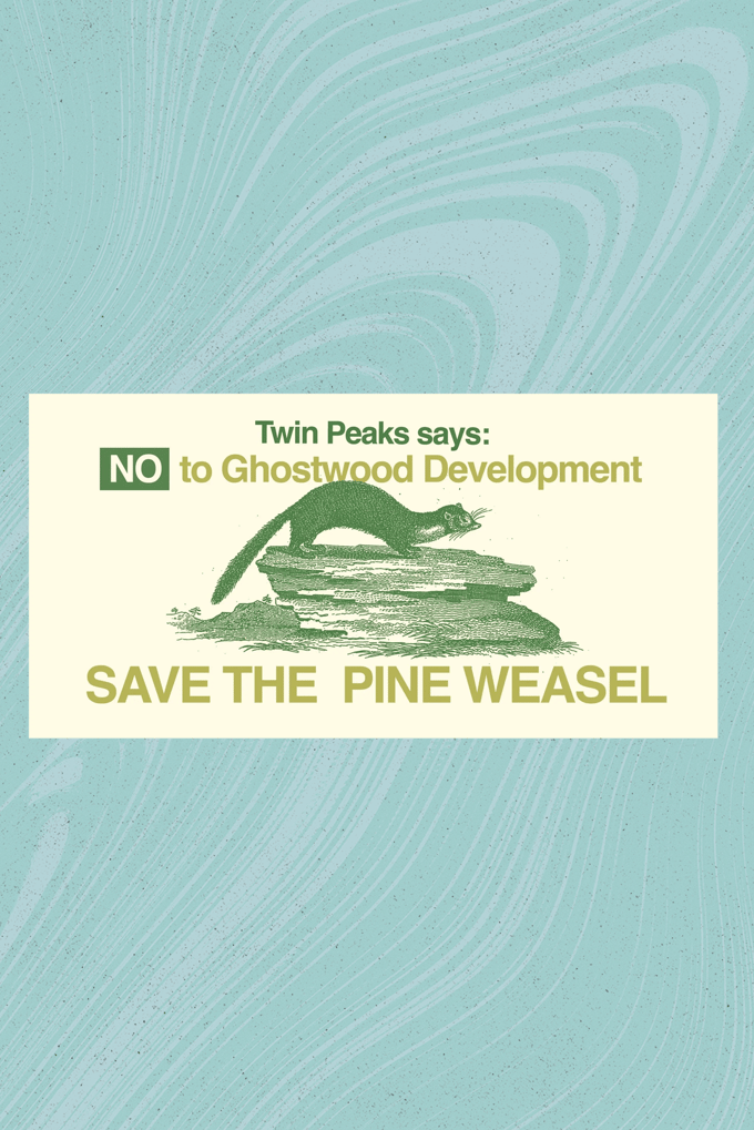 Image of Twin Peaks Save the Pine Weasel  Bumper Sticker