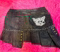 Image 2 of MOFLYZ SNAKE SKIN DENIM PLEATED SKIRT
