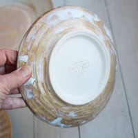 Image 17 of Rustic White and Ocher Handmade Stoneware, Three Pieces, Made in USA