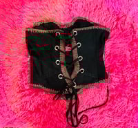 Image 2 of MOFLYZ DENIM LACE UP CORSET