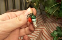 Image 1 of Green mushroom and ladybug pendant