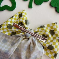 Image 2 of Checkered Clovers Bow