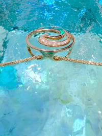 Image 3 of $1268→$951(25% OFF) 14k solid gold diamond opal wave pendant 